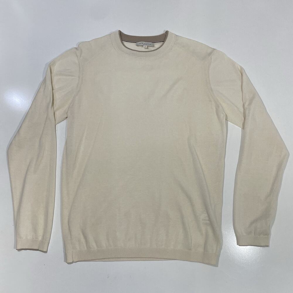 Jack Victor Men’s Drummond Stone Cotton Slim Fit Crew Neck Sweater Sz L $228